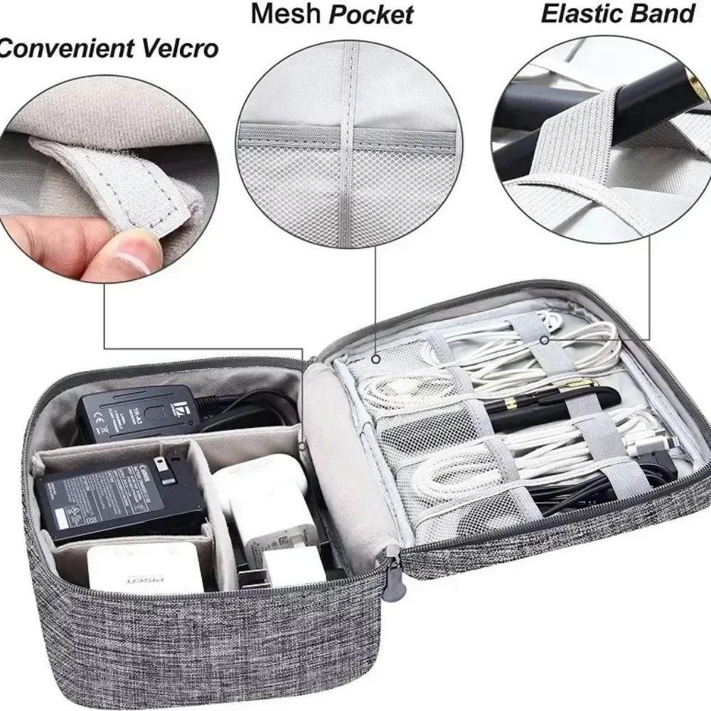 Tech Accessories Case - กระเป๋าจัดเก็บอุปกรณ์อิเล็กทรอนิกส์แบบพกพา กันน้ำ สำหรับสาย USB และอุปกรณ์เสริมต่างๆ