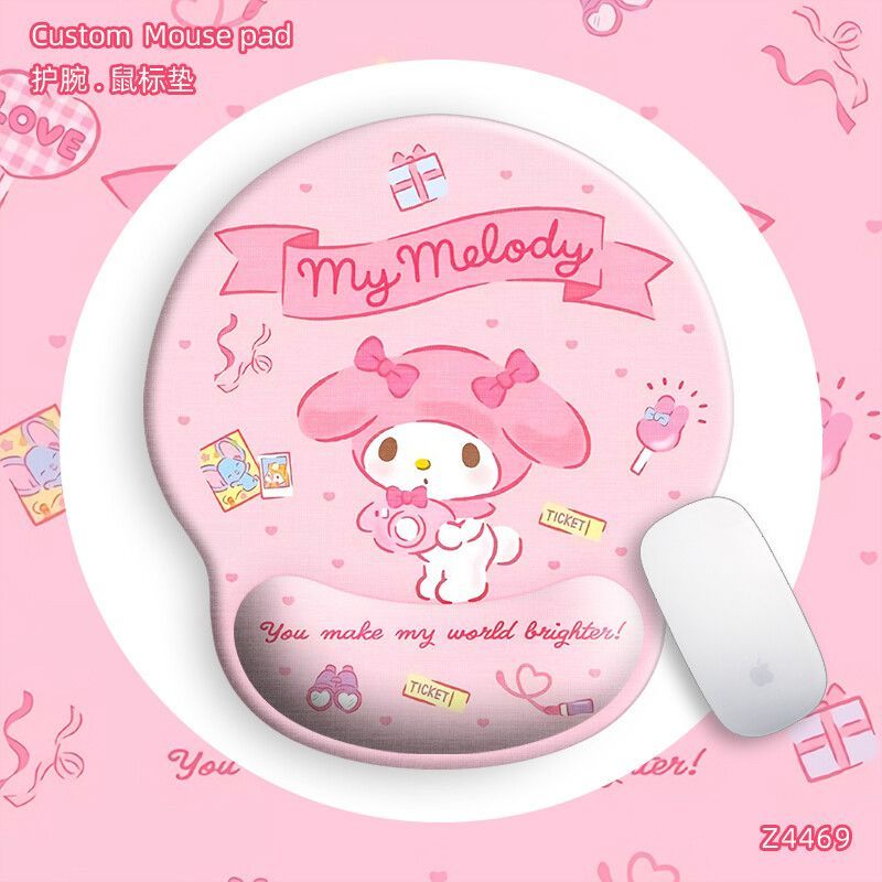 Kawaii Tech Accessories - แผ่นรองเมาส์ลายตัวการ์ตูนน่ารัก รองรับข้อมือตามหลักสรีรศาสตร์ สำหรับแล็ปท็อปและพีซี แผ่นรองนุ่มกันลื่นทันสมัยสำหรับผู้หญิงวัยรุ่นและใช้ในที่ทำงาน